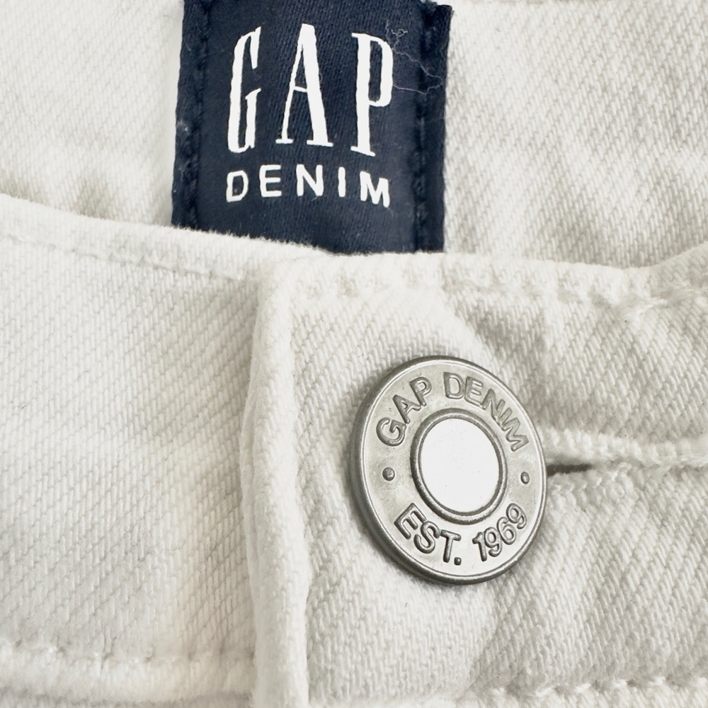 GAP High Rise True Skinny Jeans with Washwell Raw Frayed Optic White - Picture 5 of 5